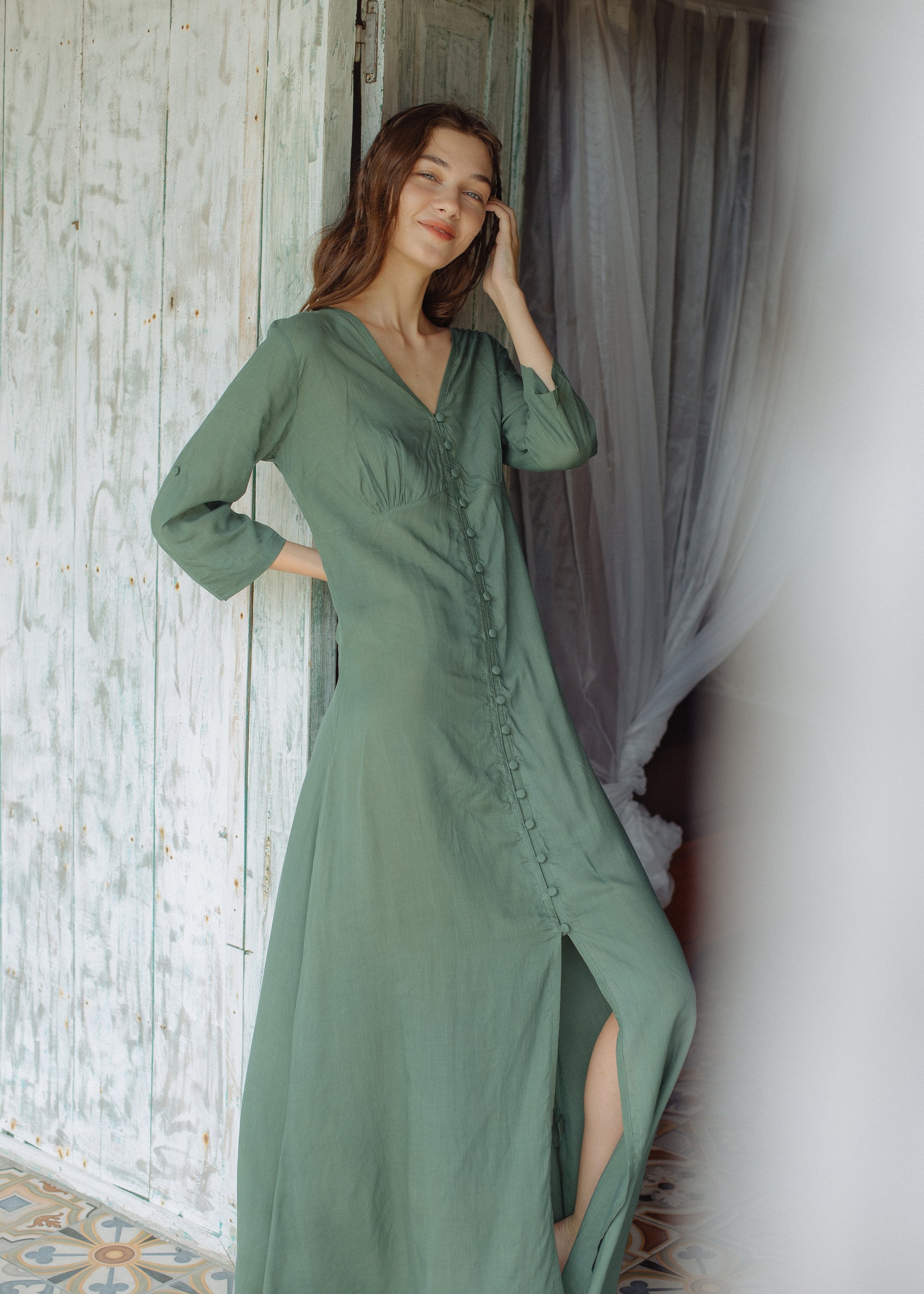 Boheme Maxi Dress Army