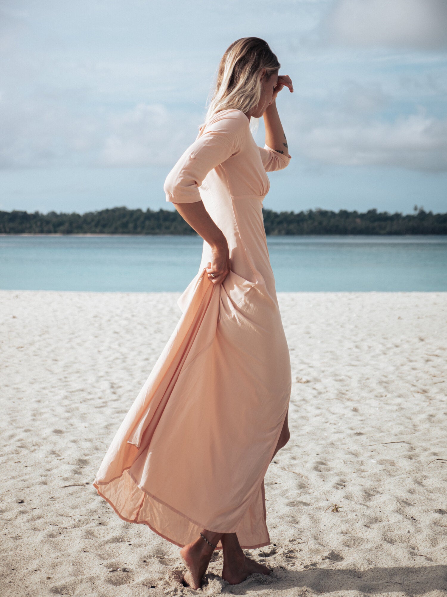 Dusty pink maxi dress hotsell